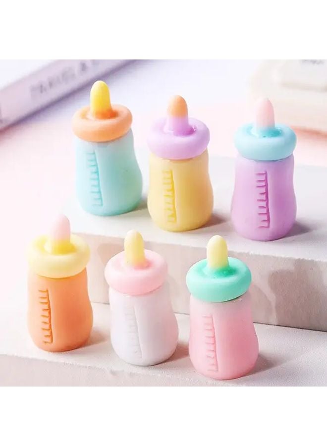 2pcs Random Color Resin Hairpins Cartoon Milk Bottle Design For Crafts - Image 1